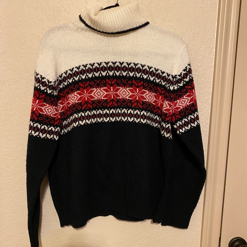 Knit Turtleneck Holiday Sweater 90s
